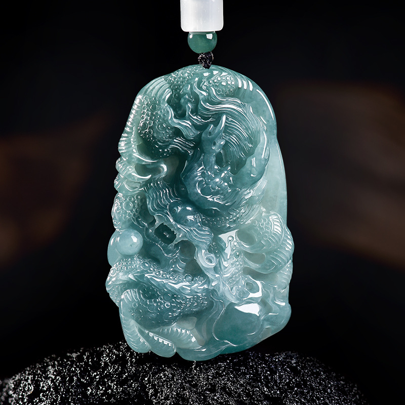 Jewelry & Watches Sp Z Oo Janów Lubelski - Natural Burmese Jadeite Dragon Pendant Necklace