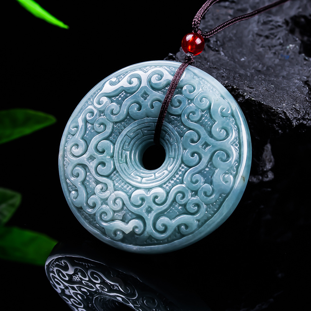 Jewelry & Watches Sp Z Oo Janów Lubelski - Natural Burmese Jadeite Flower Pendant Necklace