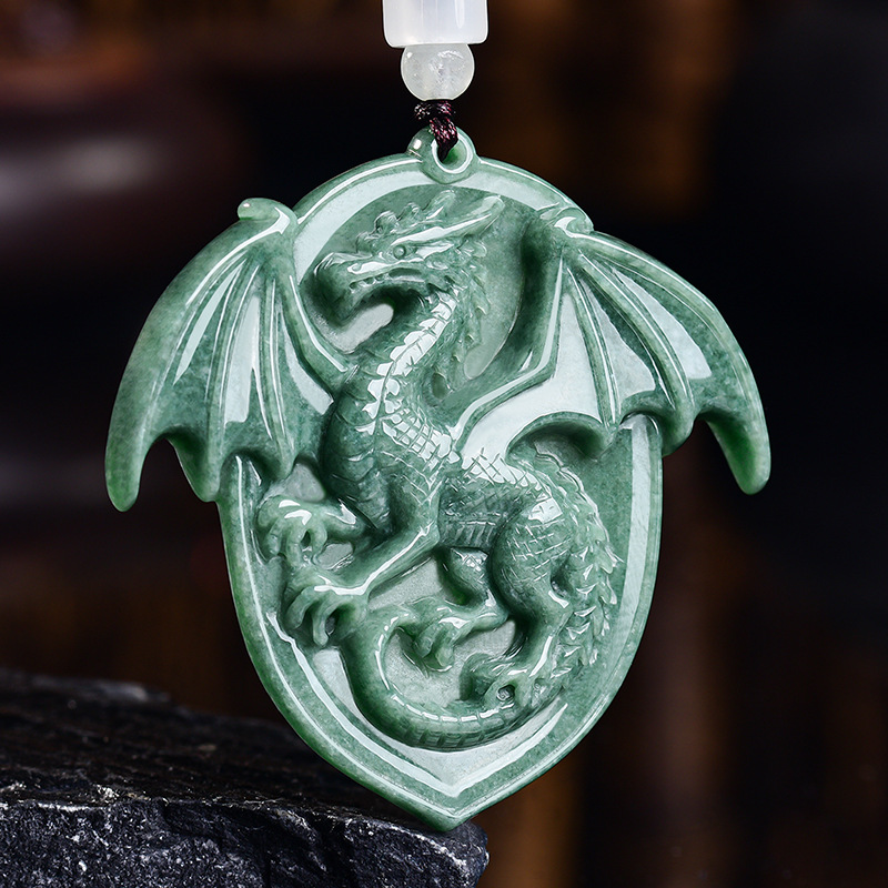 Jewelry & Watches Sp Z Oo Janów Lubelski - Natural Burmese Jadeite Dragon Pendant Necklace