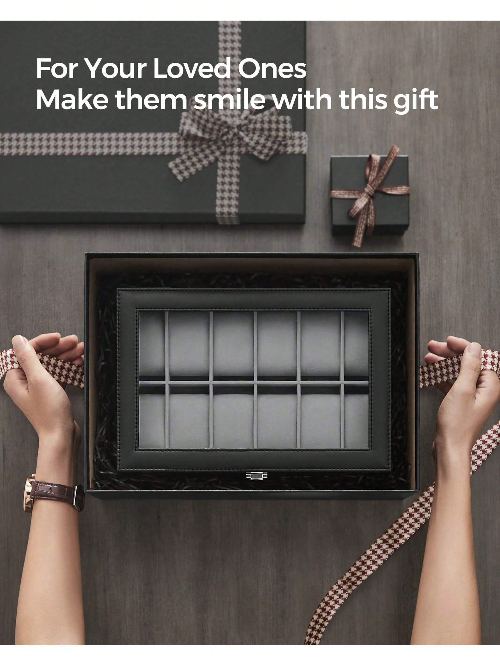 12-Slot Lockable Watch Box wit - Jewelry Organizer Watches recension och pris