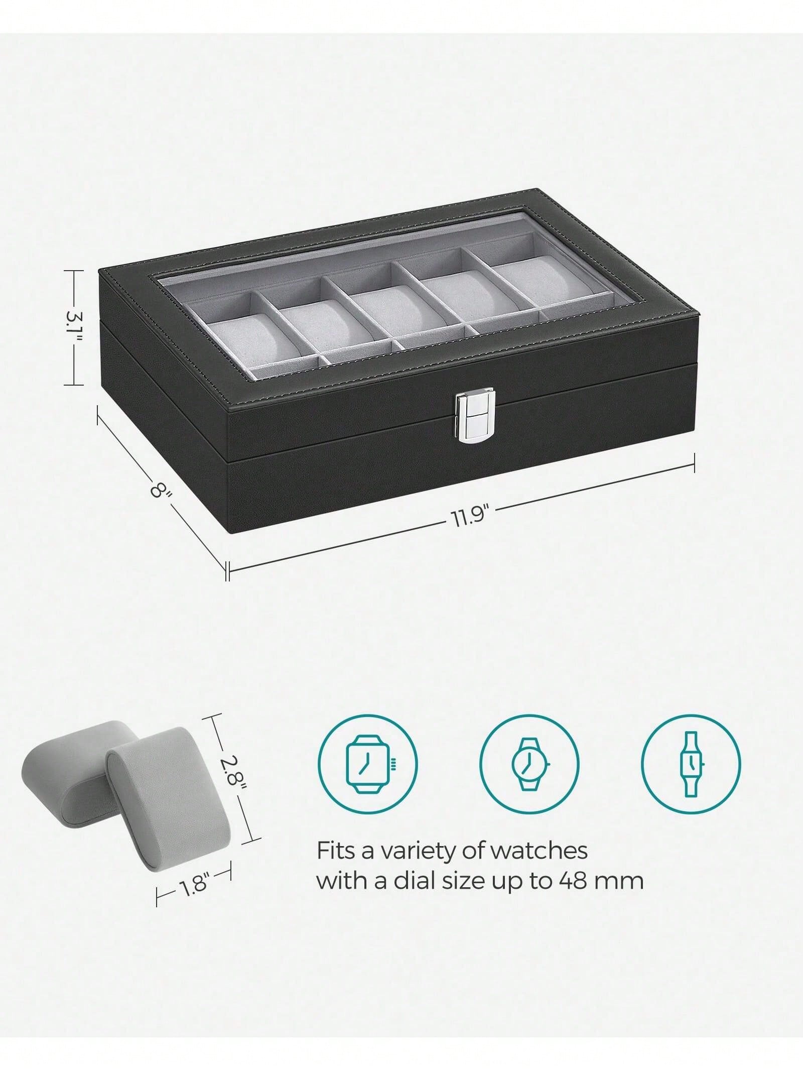 12-Slot Lockable Watch Box wit - Jewelry Organizer Watches recension och pris