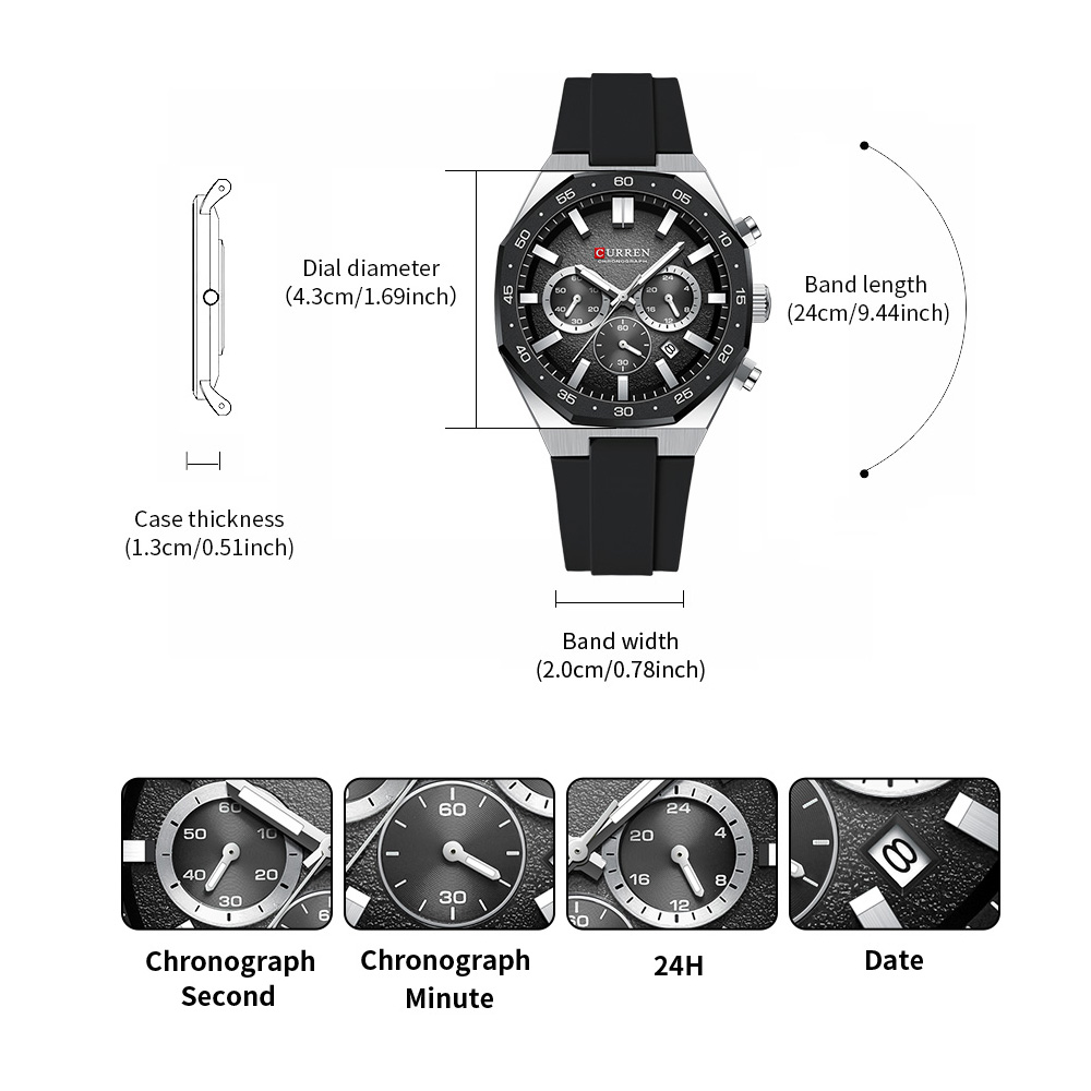 CURREN Fashion Casual Men Spor - Jewelry Watch recension och pris