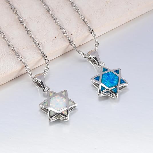 Star of David Opal Pendant Nec - Jewelry & Watches Sp Z Oo Janów Lubelski recension och pris